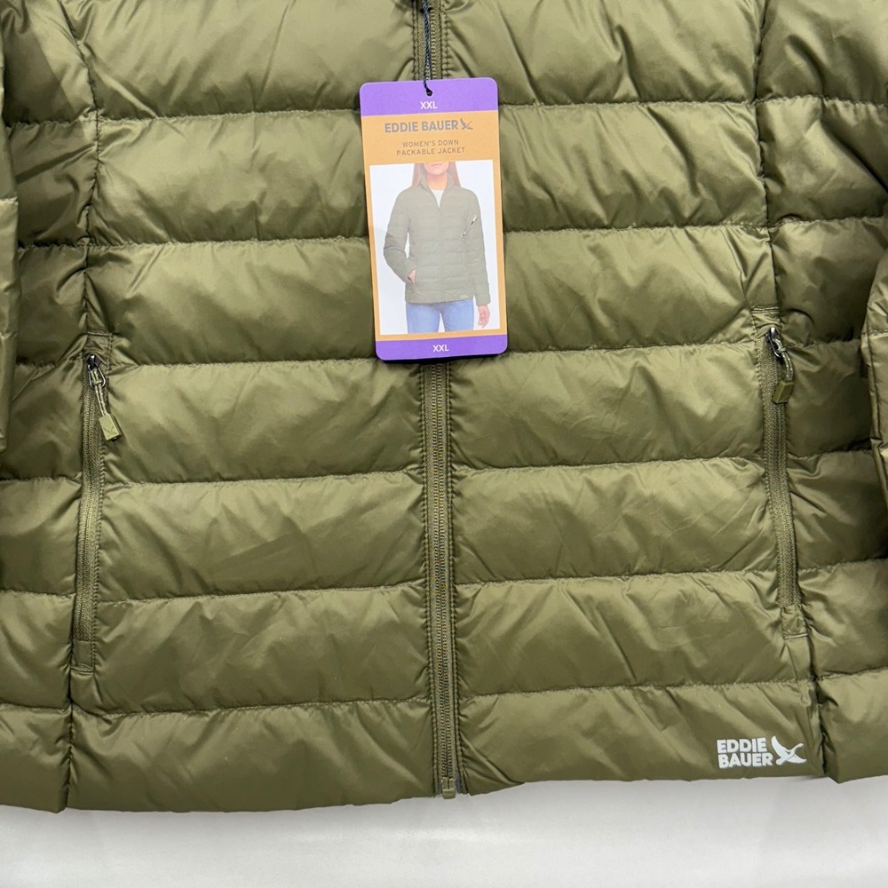Eddie Bauer Womens Down 650 Packable Lightweight Jacket Green XXL - Picture 13 of 16